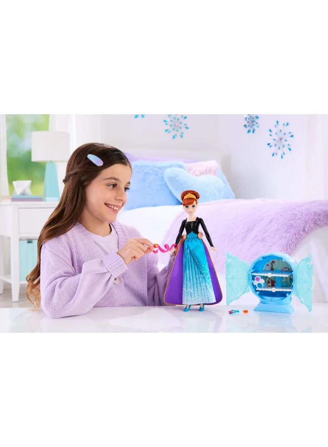 Disney Frozen Anna Fashion Doll & Accessories with 8 Surprises, Including Snowflake Gem Box, Ring for Child & 9 Play Pieces, Inspired by Movie